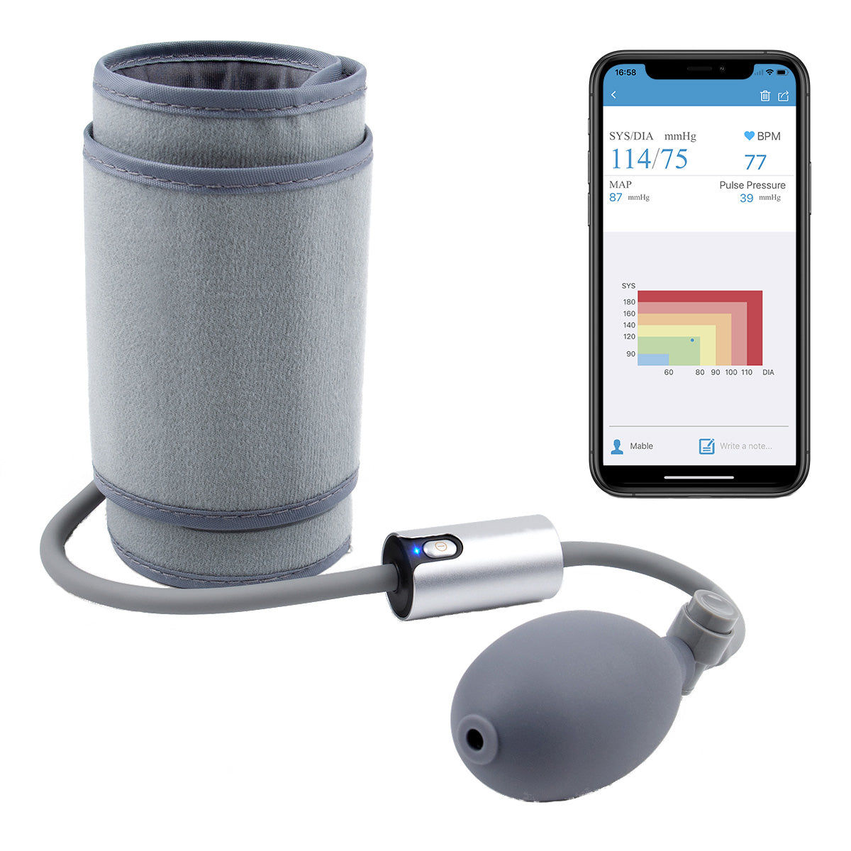 Wellue Smart Blood Pressure Monitors,Bluetooth Uppr Arm BP Machine with One  Piece Design,Free APP,FDA Cleared,BP2A 