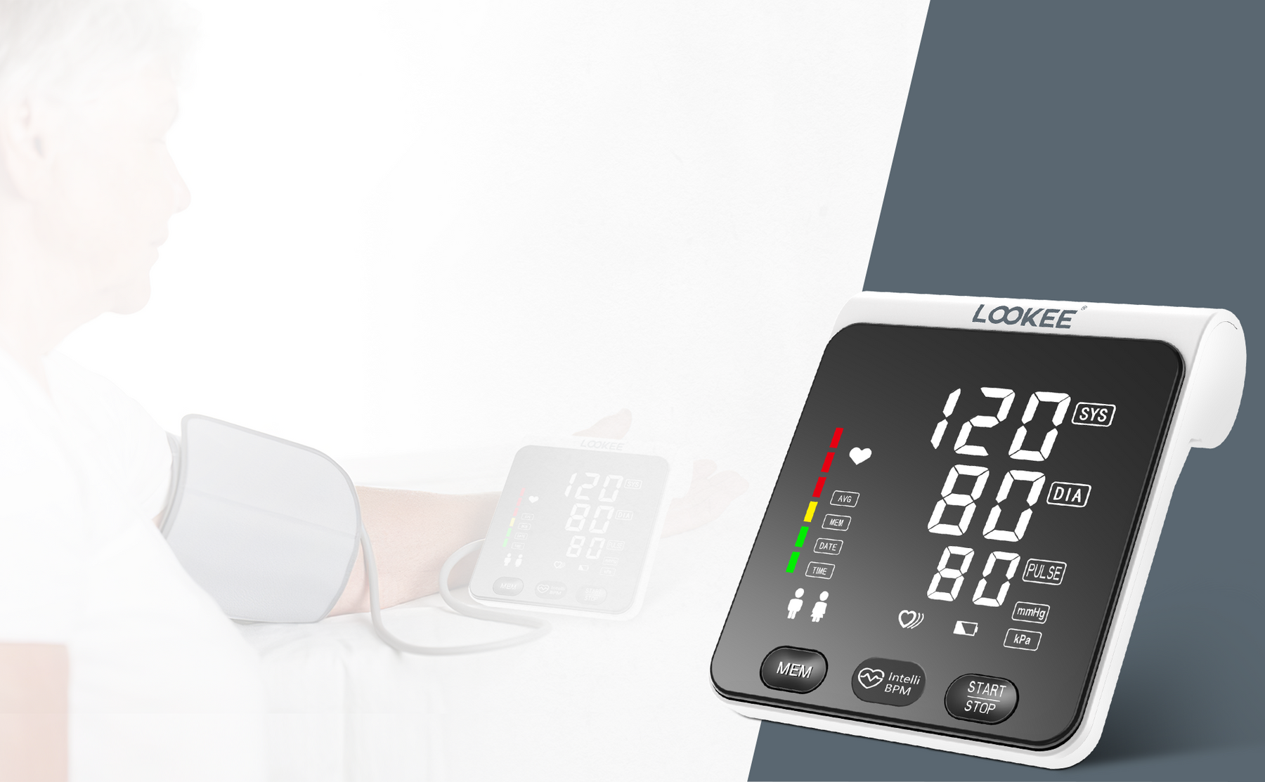 The Most Slimline & Lightweight Blood Pressure Monitor-LOOKEE® A2 Premium  LED Blood Pressure Monitor 