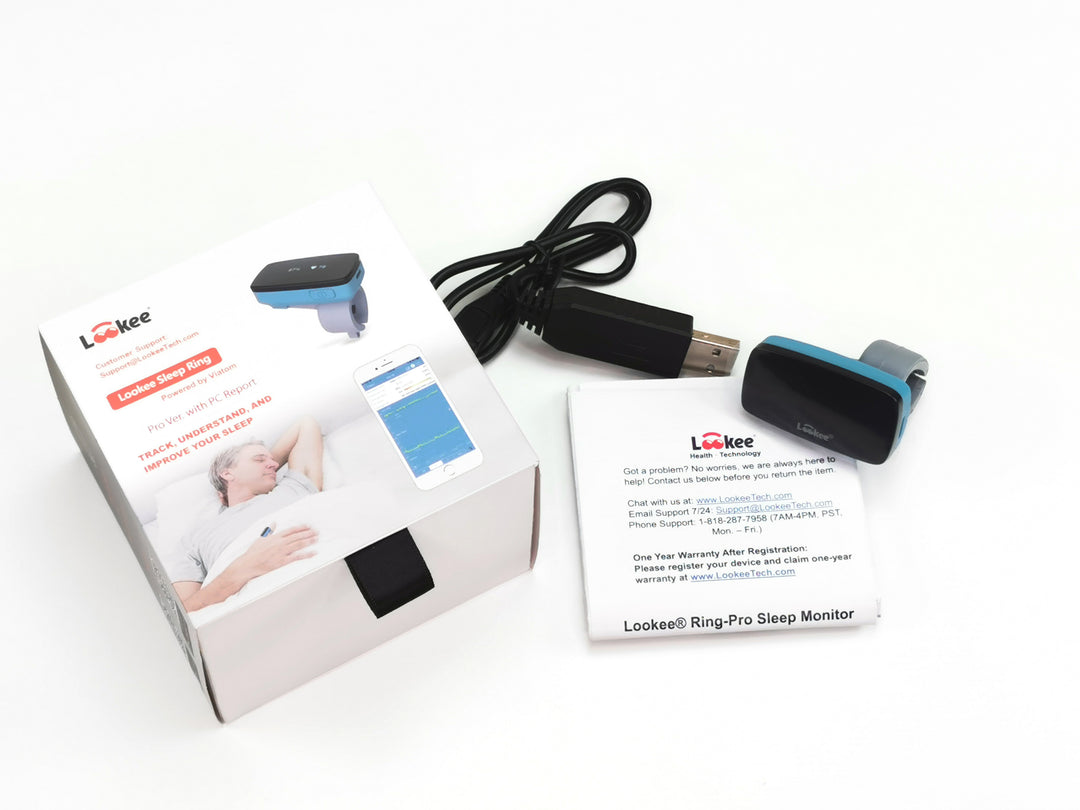 LOOKEE® Ring-Pro Sleep Oxygen Monitor with PC &amp; Mobile Apps 